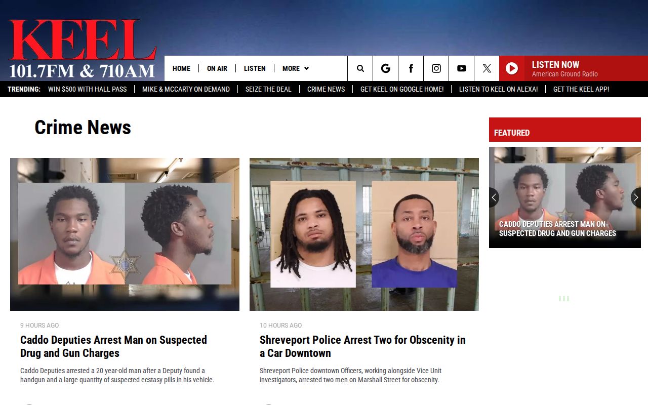Caddo Parish weekly booking and crime news section