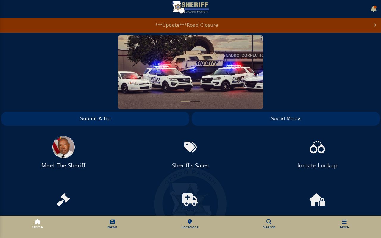 Caddo Parish arrest records and alert menu